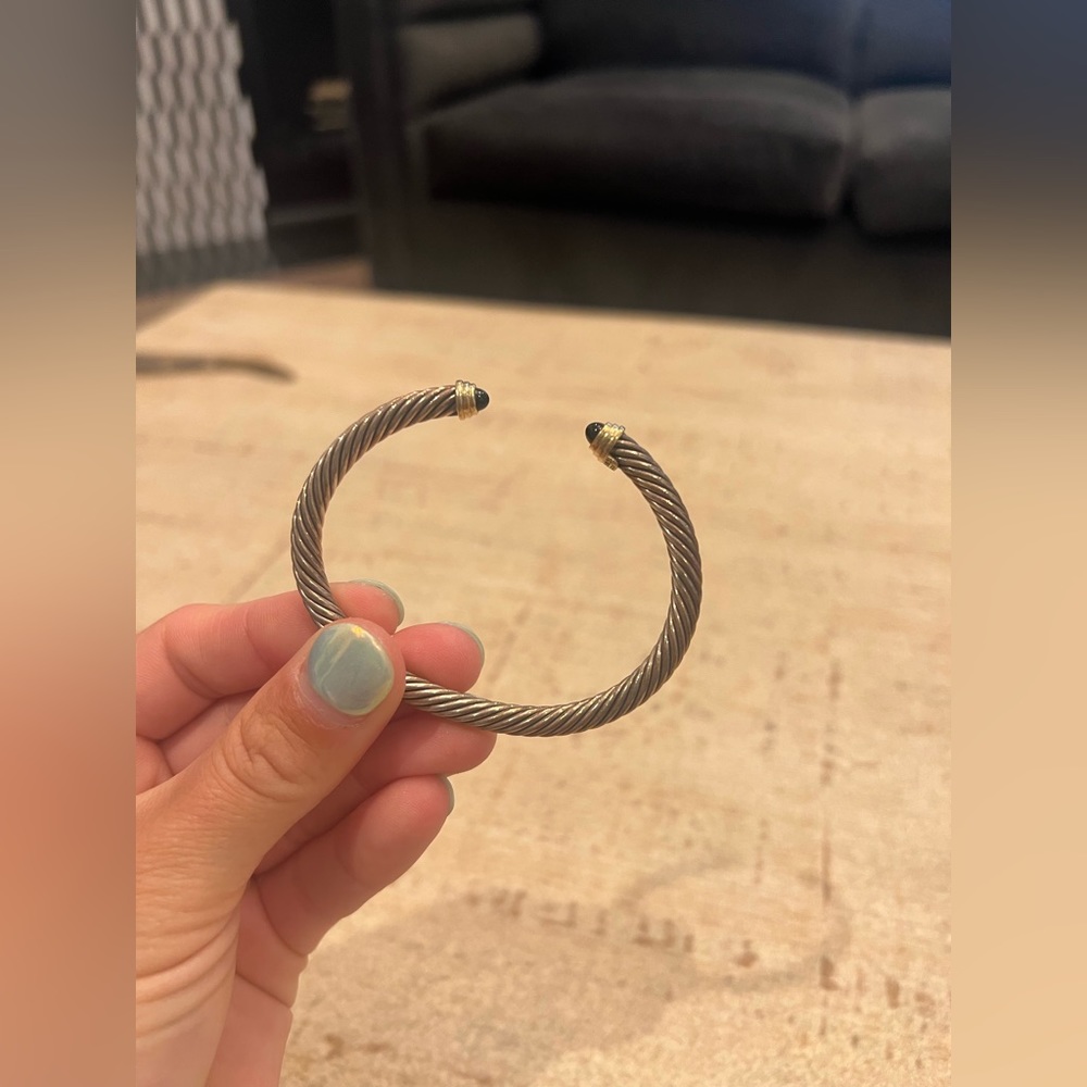 David Yurman Black Onyx & 14K Gold Bracelet